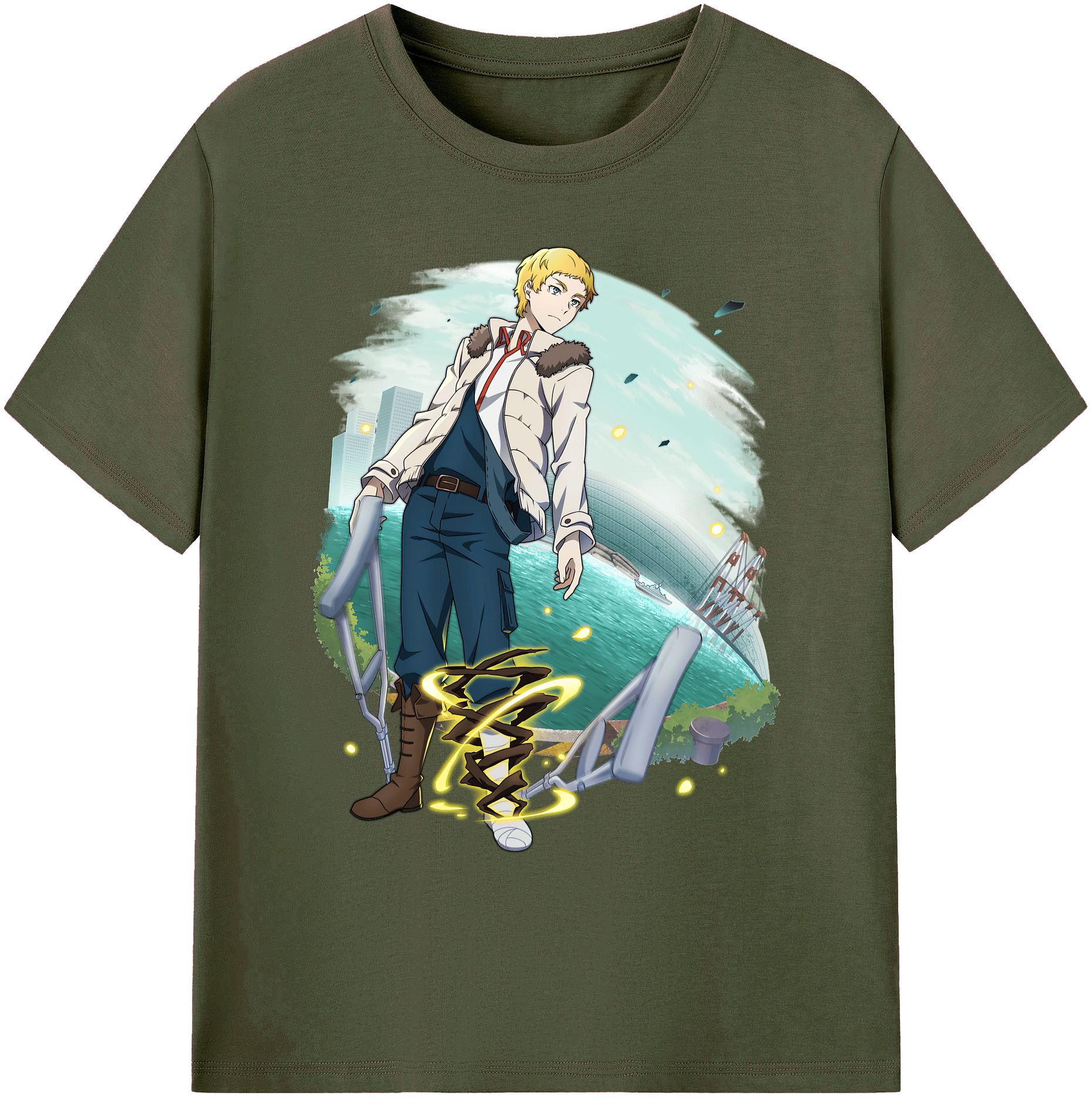 （画像用） 文豪ストレイドッグス Bungo Stray Dogs 綿100％ メンズ半袖Tシャツ｜肌触りやわらか＆通気性